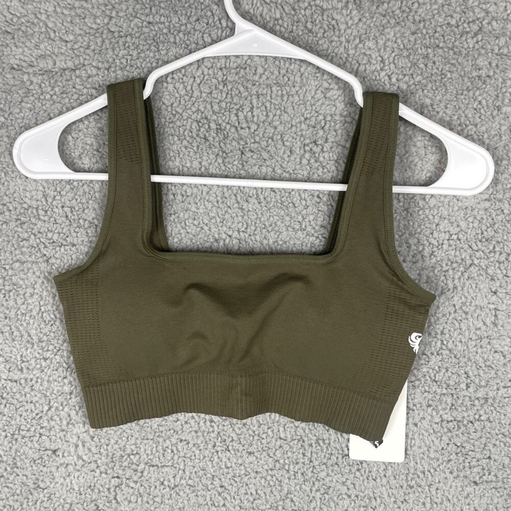 Women's Best Women's Small Dark Olive Green Power Seamless Open Back Mini Bra